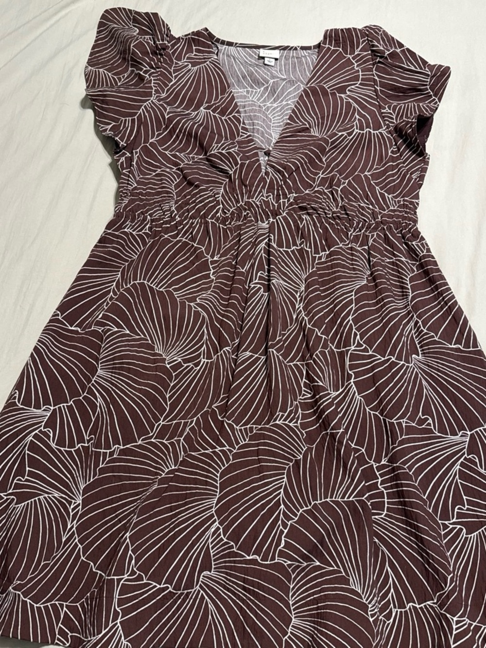 a new day Brown Floral-Print V-Neck Mini Dress